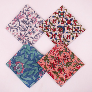 Juego de pañuelos de algodón con estampado vintage, diseño floral, para adultos, accesorios para exteriores para damas - Product Image 5