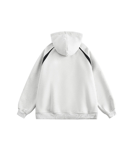 Sudadera con capucha personalizada de algodón para hombre, estilo hip hop, con cremallera, hombros caídos, cordón ajustable y bolsillos laterales. - Product Image 5