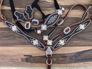 2026 Conjunto de Arreos para Caballo de Alta Calidad, Hecho a Mano, 100% Cuero Vacuno, Estilo Western, Transpirable, Pintado a Mano, con Cabezada y Pechopetral, Personalizado - Product Image 4
