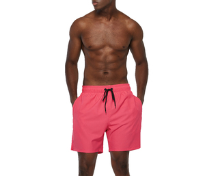 Summer <b>Men's</b> Casual Breathable Knitted Swimwear Shorts 100% Cotton Elastic Waist Quick Dry Beach Swim <b>Trunks</b> with Zipper Pockets - Product Image 3