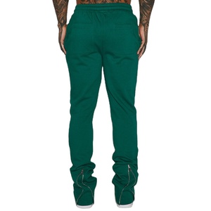 Athletic Flare Jogger Pants Men Polyester Cotton Stretch Breathable Quick Dry Wide Leg Gym Training Custom OEM Private Label - Product Image 4