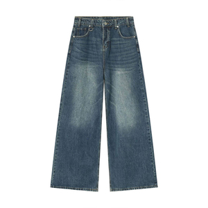 Jeans de Mezclilla de Cintura Baja, Corte Recto, Lavado Claro, Estilo Casual para Hombre, Algodón Ecológico, Corte Holgado, Tela de Peso Medio, Estilo Otoñal - Product Image 5