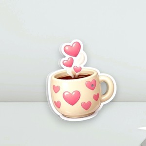 แก้วกาแฟรูปหัวใจพร้อมลายหัวใจสีชมพู แผ่นแม่เหล็กสำหรับต่อขนตาสำหรับช่างต่อขนตา อะคริลิคแบบกำหนดเอง - Product Image 5