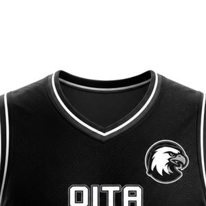 Ensemble de basket-ball de sécurité en polyester noir et gris pour hommes, maillot sans manches et short, uniforme respirant pour l'entraînement athlétique et la compétition sportive - Product Image 4