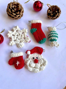 Set de Ganchillo para Hacer Muñecos Amigurumi Navideños de Fantasía, Modelo Educativo a Escala 1:4, Santa, Reno, Muñeco de Nieve, Árbol, Duende, de Algodón, Unisex - Product Image 6