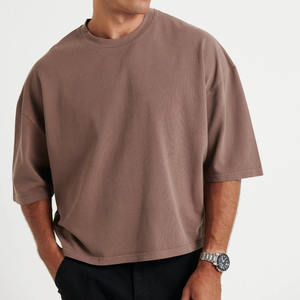 Camiseta de corte holgado personalizada para hombre, camiseta de felpa francesa, 100% algodón orgánico, camiseta gruesa de gran tamaño para hombre - Product Image 1