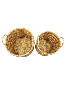 Woven Water Hyacinth Clothing Organizer Storage <b>Basket</b> Rope Handle Eco-friendly 6-10L Capacity for Home <b>Bathroom</b> Kitchen Nursery - Product Image 2