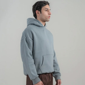 Sudadera con Capucha Extra Grande para Hombre, de Felpa, Color Sólido, con Bolsillo, Informal, para Invierno, Corte Regular, 100% Algodón, Estilo Tejido - Product Image 3