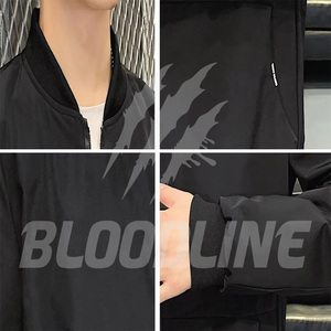 Veste coupe-vent noire pour homme à manches longues avec logo sur la manche gauche, à porter en toutes saisons - Product Image 5