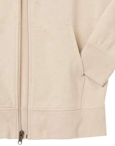 Sudadera con Capucha y Cremallera para Hombre, Color Beige, Corte Regular, Estilo Casual para Otoño, 100% Algodón, Tejido French Terry, Color Sólido, Diseño con Bolsillos - Product Image 6