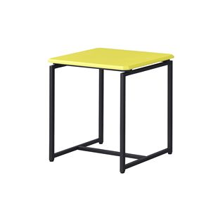 Set di 3 tavolini da caffè e tavolini laterali GT in design con rivestimento in fibra di carbonio gialla per soggiorno - Product Image 4