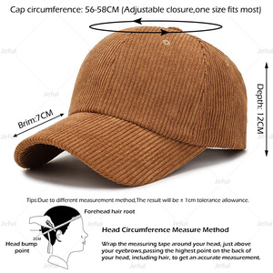 OEM 6 Panel Unstructured Corduroy <b>Dad</b> <b>Hat</b> With Custom Embroidery Logo Wholesale Fashion Adjustable Trucker <b>Hats</b> Customized - Product Image 4