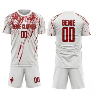 Fabricant d'uniformes de football, logo personnalisé, design imprimé, short respirant, nouvelle arrivée, nom d'équipe personnalisé, service OEM - Product Image 1