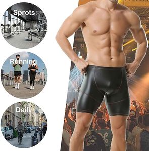 Shorts en cuir véritable pour hommes, shorts en cuir avec logo personnalisé, taille à cordon de serrage, noir - Product Image 5