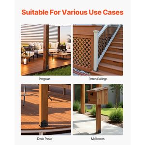 Pali per Pavimentazione in Acciaio al Carbonio 8x8 Resistenti con Dimensione Interna 200x190mm, 2 Pezzi di Staffe per Pali in Legno - Product Image 2