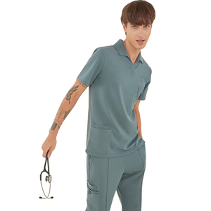 OEM ODM Nursing Staff Suit Medical <b>Scrubs</b> Set With Cargo Pockets And Button Unisex Healthcare Pharmacy Medical Uniform - Product Image 4