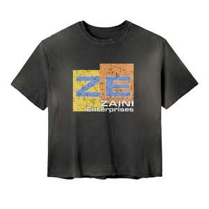 Camiseta de Algodón Premium de 280 GSM con Lavado Ácido, Color Negro Vintage, Impresión DTG, Personalizada para Hombre - Product Image 1
