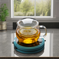 Tasse à thé et à café en verre borosilicate transparent minimaliste, résistante à la chaleur, avec infuseur et poignée, emballage carton, 10-14 oz. Bureau à domicile