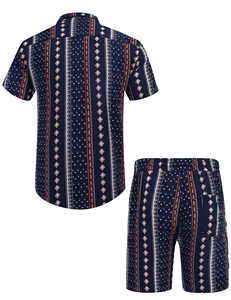 Men Stylish <b>Set</b> Tropical Print Short Sleeve Shirt Beach Shorts Matching Holiday Summer Casual Colorful Top top mens <b>twin</b> <b>set</b> - Product Image 5
