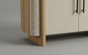 Aparador Moderno de 2 Puertas de Madera Maciza de Roble para Sala de Estar - Almacenamiento Resistente al Agua y Ecológico - Product Image 5