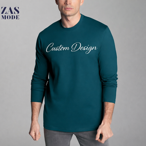 Camiseta Personalizada para Hombre, 100% Algodón, Manga Larga, Ecológica, de Secado Rápido, Estilo Urbano, Lisa, Casual, al por Mayor, Ropa de Moda - Product Image 2