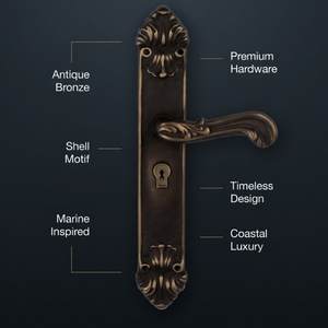 Manija Decorativa para Puerta Custos Maris de 12 Pulgadas |   Manija de Palanca con Acabado Bronce Estilo Vintage |   Herrajes Arquitectónicos Elegantes - Product Image 3
