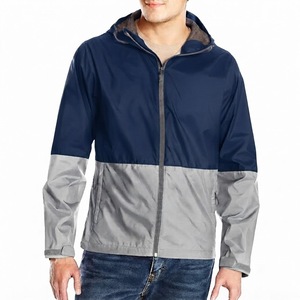 Men's Two Tone Hooded Windbreaker <b>Jacket</b> Full Zip <b>Lightweight</b> Water Resistant Outdoor Casual Sports Coat - Product Image 4