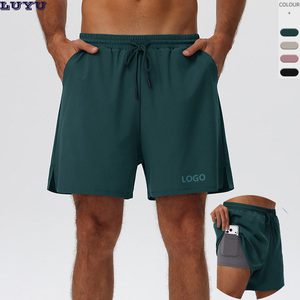 LUYU Men's Patchwork Woven Mid Waist Quick Dry Shorts with Pockets Drawstring Casual <b>Athletic</b> Wear Green - Product Image 1