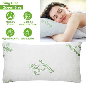 2 Cuscini Queen Size in Memory Foam di Bambù Sminuzzato, Ipoallergenici, per Supporto Testa e Collo, con Fodera Lavabile per Dormire - Product Image 4