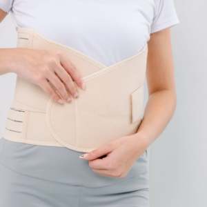 Corset post-partum de qualité supérieure, élastique, flexible, réglable, respirant, en matériau lavable, aide à la récupération après l'accouchement - Product Image 3