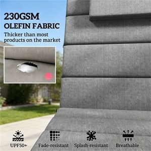 Set di Due Cuscini Pieghevoli Grigi per Sdraio da Esterno, Cuscini di Alta Qualità per Patio, Giardino, Piscina o Terrazza - Product Image 3