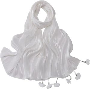 Pink <b>Chiffon</b> <b>Scarf</b> With Tassels Solid Color Islamic Headscarf For Women Spring Summer Wear - Product Image 4