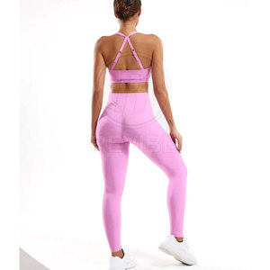 Conjunto de Yoga para Mujer de Alta Calidad, Marca Privada, Personalizado con Logotipo Frontal, 2 Piezas, Spandex/Nailon, Secado Rápido, Bajo Precio, Hecho en Pakistán - Product Image 2