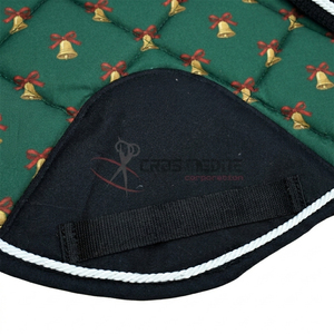 Crossedge wild Print Horse Tack set Contoured Jump Saddle Pad with Matching Leopard Ear Bonnet Set with White Cord Piping - Product Image 4