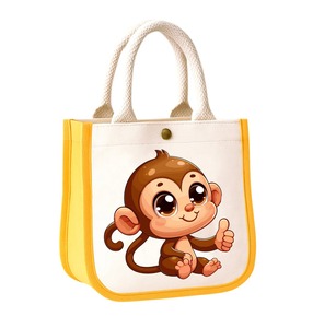 Bolsa de lona infantil con diseño de animales de dibujos animados, de algodón, para libros escolares y juguetes, disponible a un precio razonable, de un exportador indio. - Product Image 2