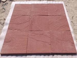 Mandana red Sandstone Thin Slab Rustic Design Sandblasted Surface Red Color Natural <b>Stone</b> Flooring - Product Image 3