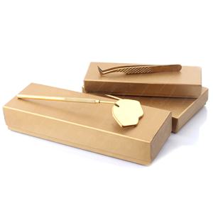 Recién llegado, caja de tarjeta negra ecológica, embalaje en forma de corazón, media luna, Color dorado, espejos de pestañas de acero inoxidable, pestañas puntiagudas - Product Image 1