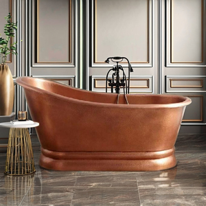 Vente chaude Design Moderne Baignoire En Cuivre Revêtement En Nickel Intégré Surface Brillante Fonction De Massage Comprend Égouttoir-pour La Maison Hôtel - Product Image 1