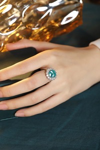<b>925</b> <b>Silver</b> Turquoise <b>Ring</b>, Bohemian Luxury Style Gemstone Fashion Jewelry Diamond <b>Rings</b> - Product Image 4