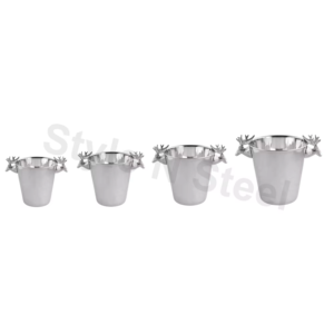 Cubo de hielo con color negro y espejo Patti con acero inoxidable completo Cubo de hielo de metal personalizado Acero inoxidable - Product Image 1