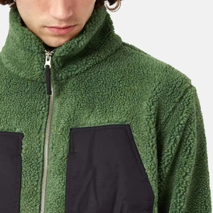 Veste en polaire Sherpa respirante à coupe classique, style streetwear, fermeture éclair, impression de logo personnalisé, vestes en polaire pour l'hiver - Product Image 6