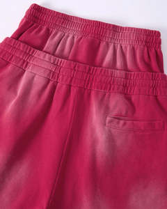 Men Ombre Pink Double-Waistband Shorts Unique <b>Layered</b> Waist Design Lightweight Fabric Everyday Comfort Wear - Product Image 3