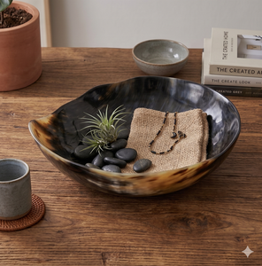 Tazón de Cuerno de Búfalo Pulido, Hecho a Mano, Tazón para Ensalada Artesanal, Vajilla Ecológica y Sostenible, Decoración para Cocina y Hogar - Product Image 2