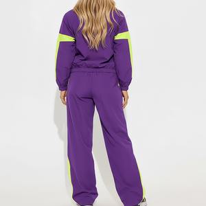 Conjunto Deportivo de Nylon para Mujer, Estilo Moderno, Resistente al Viento y al Agua, Chaqueta con Cierre y Pantalones Deportivos, Ajuste Holgado - Product Image 3