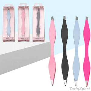 Pince à épiler à double extrémité à pointe fine, manche en plastique rose confortable, style moderne, pince à épiler double face - Product Image 5