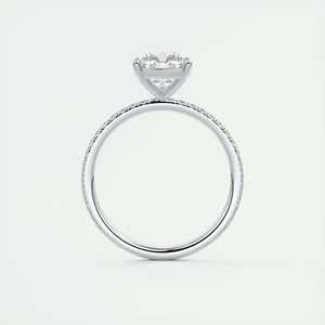 Bague de fiançailles Harper Pave avec diamant de laboratoire taille coussin de 2,25 carats, sertie à la française en or blanc 14 carats - Product Image 3