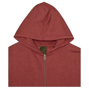 Veste de survêtement décontractée pour homme OEM personnalisée, bordeaux, entièrement zippée, haut de sport et de loisirs pour homme - Product Image 5