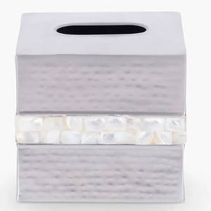 Ensemble de 2 porte-mouchoirs en aluminium métallique brillant poli, aspect classique, forme ronde, boîte à mouchoirs décorative faite à la main - Product Image 3