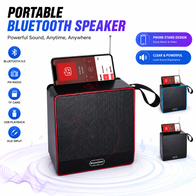 LN816BaBa Portable Speaker with Telescopic Antenna FM Radio Mini Wireless Soundbox Loud Audio Support USB TF Wholesale