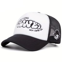 Kişiye Özel El Nakışı Logolu Erkek Spor Beyzbol Şapkaları Dokuma Yama Trucker Tarzı %100 Polyester Oxford Nefes Alabilen Su Geçirmez
